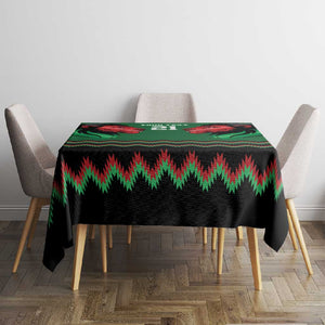 Custom Cricket Africa Kenya Tablecloth Green Lion Head with Kenyan Pattern - African Pride