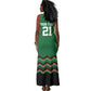 Custom Cricket Africa Kenya Tank Maxi Dress Green Lion Head with Kenyan Pattern - African Pride