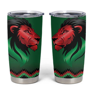 Custom Cricket Africa Kenya Tumbler Cup Green Lion Head with Kenyan Pattern - African Pride