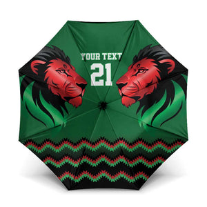 Custom Cricket Africa Kenya Umbrella Green Lion Head Kenyan Pattern