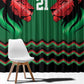 Custom Cricket Africa Kenya Window Curtain Green Lion Head with Kenyan Pattern - African Pride