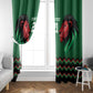 Custom Cricket Africa Kenya Window Curtain Green Lion Head with Kenyan Pattern - African Pride