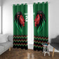 Custom Cricket Africa Kenya Window Curtain Green Lion Head with Kenyan Pattern - African Pride