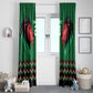 Custom Cricket Africa Kenya Window Curtain Green Lion Head with Kenyan Pattern - African Pride