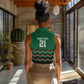 Custom Cricket Africa Kenya Women Sleeveless Polo Shirt Green Lion Head with Kenyan Pattern - African Pride