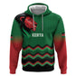 Custom Cricket Africa Kenya Zip Hoodie Green Lion Head with Kenyan Pattern - African Pride
