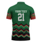 Custom Cricket Africa Kenya Zipper Polo Shirt Green Lion Head Kenyan Pattern