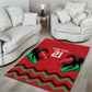 Custom Cricket Africa Kenya Area Rug Red Lion Head with Kenyan Pattern - African Pride