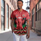 Custom Cricket Africa Kenya Baseball Jersey Red Lion Head with Kenyan Pattern - African Pride