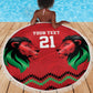 Custom Cricket Africa Kenya Beach Blanket Red Lion Head with Kenyan Pattern - African Pride