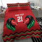 Custom Cricket Africa Kenya Bedding Set Red Lion Head with Kenyan Pattern - African Pride