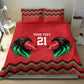 Custom Cricket Africa Kenya Bedding Set Red Lion Head with Kenyan Pattern - African Pride