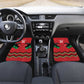 Custom Cricket Africa Kenya Car Mats Red Lion Head with Kenyan Pattern - African Pride