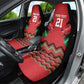 Custom Cricket Africa Kenya Car Seat Cover Red Lion Head with Kenyan Pattern - African Pride