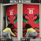Custom Cricket Africa Kenya Door Cover Red Lion Head Kenyan Pattern