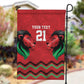 Custom Cricket Africa Kenya Garden Flag Red Lion Head with Kenyan Pattern - African Pride