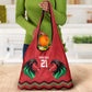 Custom Cricket Africa Kenya Grocery Bag Red Lion Head with Kenyan Pattern - African Pride