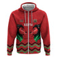 Custom Cricket Africa Kenya Hoodie Red Lion Head with Kenyan Pattern - African Pride