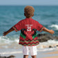 Custom Cricket Africa Kenya Kid Hawaiian Shirt Red Lion Head with Kenyan Pattern - African Pride