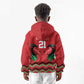 Custom Cricket Africa Kenya Kid Hoodie Red Lion Head with Kenyan Pattern - African Pride
