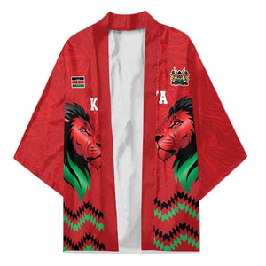 Custom Cricket Africa Kenya Kimono Red Lion Head Kenyan Pattern