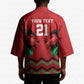 Custom Cricket Africa Kenya Kimono Red Lion Head Kenyan Pattern