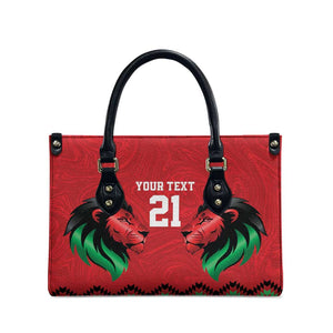 Custom Cricket Africa Kenya Leather Bag Red Lion Head Kenyan Pattern