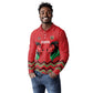 Custom Cricket Africa Kenya Long Sleeve Polo Shirt Red Lion Head with Kenyan Pattern - African Pride