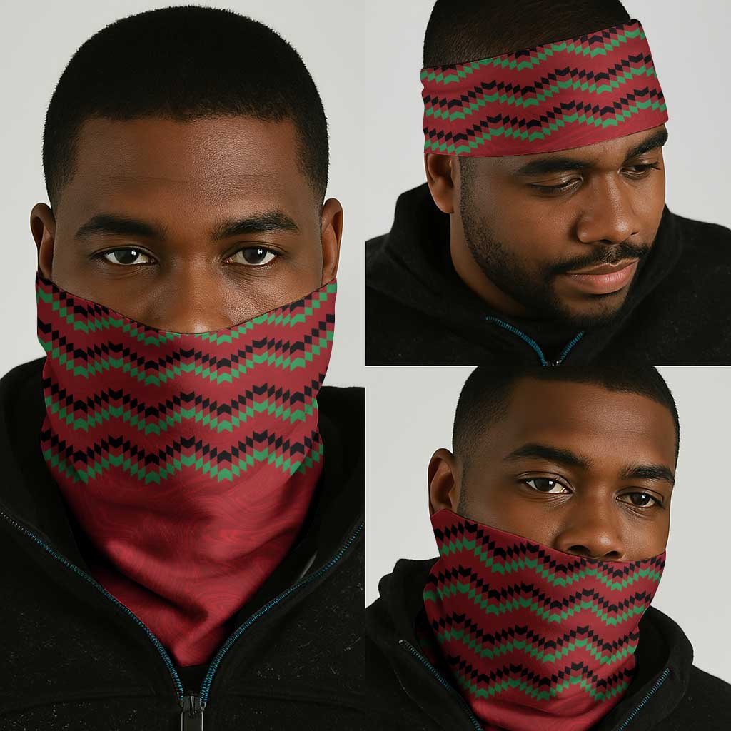 Cricket Africa Kenya Neck Gaiter Red Lion Head with Kenyan Pattern - African Pride