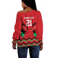 Custom Cricket Africa Kenya Off Shoulder Sweater Red Lion Head with Kenyan Pattern - African Pride