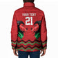 Custom Cricket Africa Kenya Padded Jacket Red Lion Head Kenyan Pattern