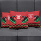 Custom Cricket Africa Kenya Pillow Cover Red Lion Head Kenyan Pattern