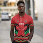 Custom Cricket Africa Kenya Polo Shirt Red Lion Head with Kenyan Pattern - African Pride