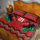 Custom Cricket Africa Kenya Quilt Bed Set Red Lion Head with Kenyan Pattern - African Pride