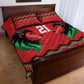 Custom Cricket Africa Kenya Quilt Bed Set Red Lion Head with Kenyan Pattern - African Pride