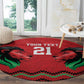 Custom Cricket Africa Kenya Round Carpet Red Lion Head with Kenyan Pattern - African Pride