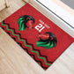 Custom Cricket Africa Kenya Rubber Doormat Red Lion Head with Kenyan Pattern - African Pride