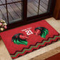 Custom Cricket Africa Kenya Rubber Doormat Red Lion Head with Kenyan Pattern - African Pride