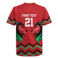 Custom Cricket Africa Kenya Rugby Jersey Red Lion Head with Kenyan Pattern - African Pride