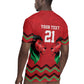 Custom Cricket Africa Kenya Rugby Jersey Red Lion Head with Kenyan Pattern - African Pride