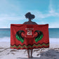 Custom Cricket Africa Kenya Sarong Red Lion Head with Kenyan Pattern - African Pride
