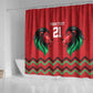 Custom Cricket Africa Kenya Shower Curtain Red Lion Head with Kenyan Pattern - African Pride