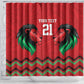 Custom Cricket Africa Kenya Shower Curtain Red Lion Head with Kenyan Pattern - African Pride
