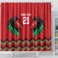 Custom Cricket Africa Kenya Shower Curtain Red Lion Head with Kenyan Pattern - African Pride