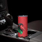 Custom Cricket Africa Kenya Skinny Tumbler Red Lion Head with Kenyan Pattern - African Pride