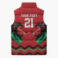 Custom Cricket Africa Kenya Sleeveless Puffer Jacket Red Lion Head Kenyan Pattern