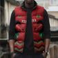 Custom Cricket Africa Kenya Sleeveless Puffer Jacket Red Lion Head Kenyan Pattern