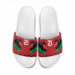 Custom Cricket Africa Kenya Slide Sandals Red Lion Head Kenyan Pattern