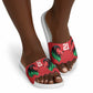 Custom Cricket Africa Kenya Slide Sandals Red Lion Head Kenyan Pattern