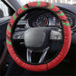 Cricket Africa Kenya Steering Wheel Cover Red Lion Head with Kenyan Pattern - African Pride